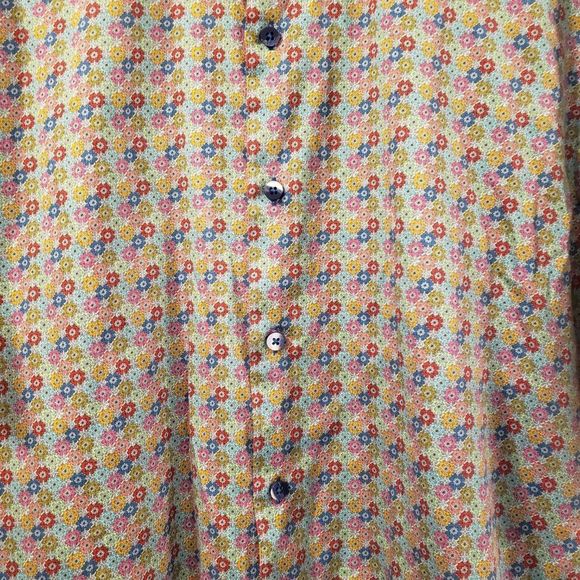 LUCHIANO Visconti Men's Floral Short Sleeve Button Shirt - Size XL - Picture 13 of 16
